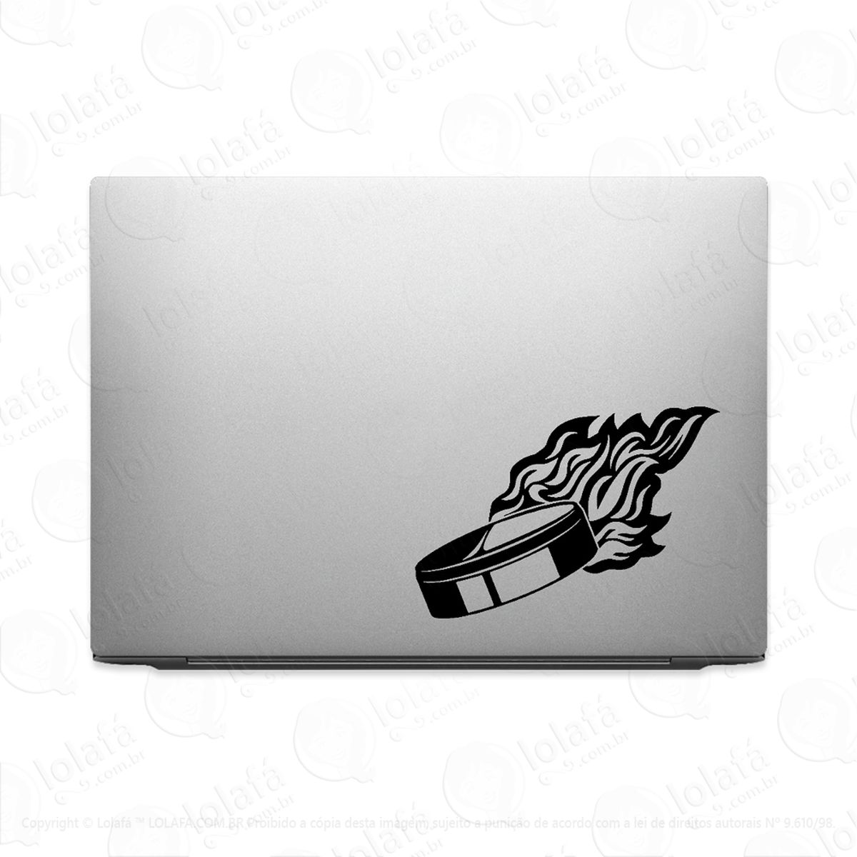 adesivo para notebook disco de hockey em chamas mod:3364