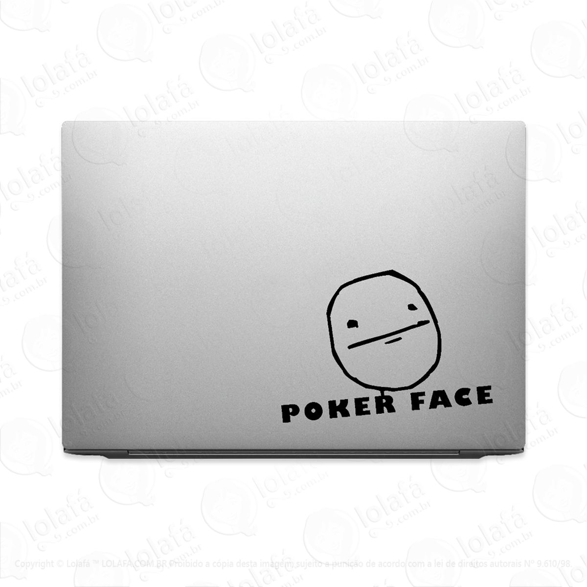 adesivo para notebook poker face meme mod:3373