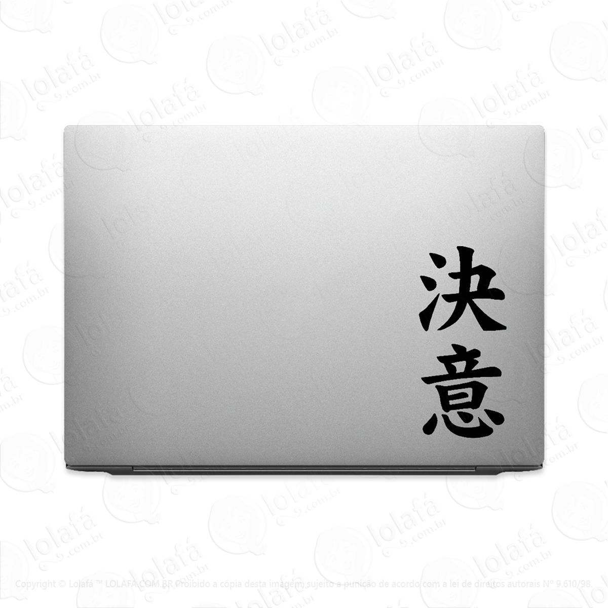 adesivo para notebook determinação kanji japonês mod:3389