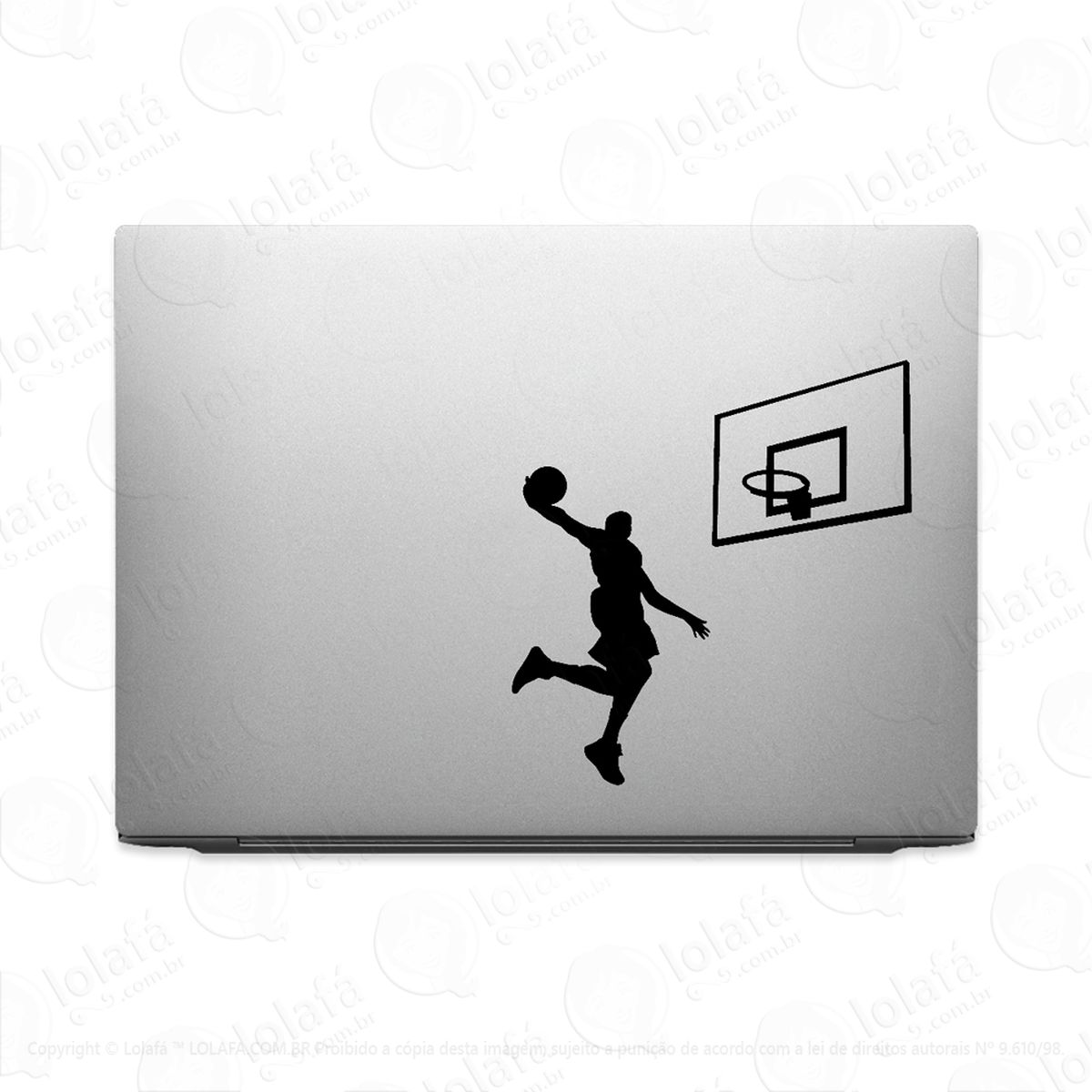 adesivo para notebook basquete enterrada atleta mod:3423