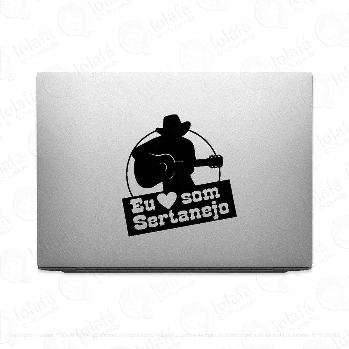 adesivo de notebook eu amo som sertanejo country mod:3442