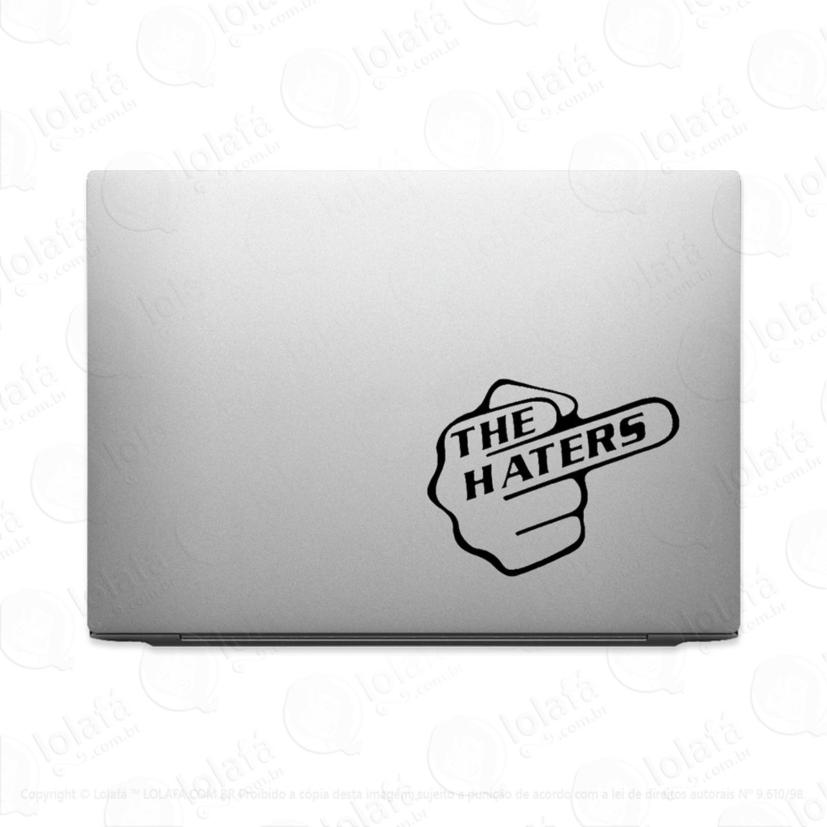 adesivo para notebook haters gonna hate dedo do meio mod:3468