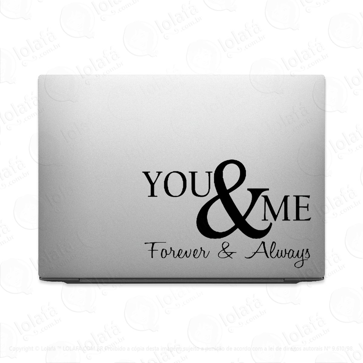 adesivo para notebook frase motivacional you & me mod:3474