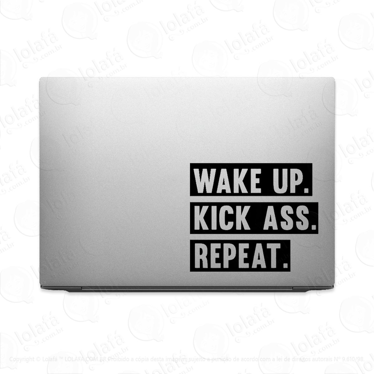 adesivo para notebook frase motivacional kick ass mod:3475