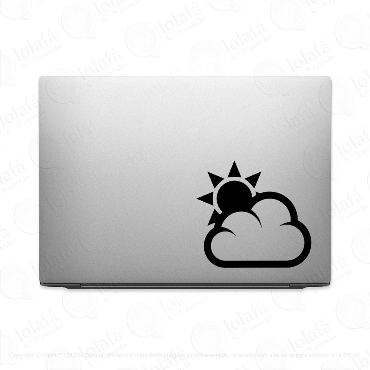 adesivo para notebook núvem e sol dia nublado tempo mod:3481