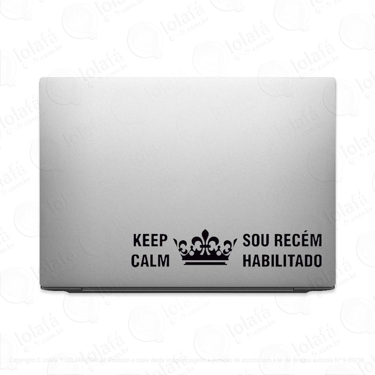 adesivo para notebook keep calm sou recém habilitado mod:3494