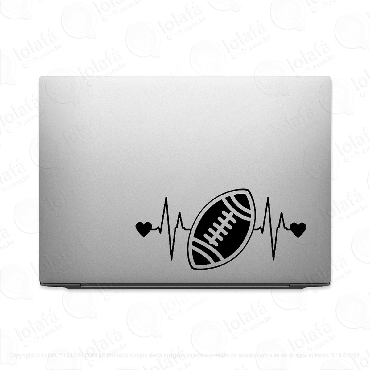 adesivo para notebook futebol americano na veia amor mod:3658