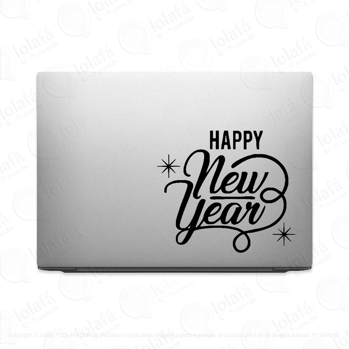 adesivo para notebook happy new year mod:3677