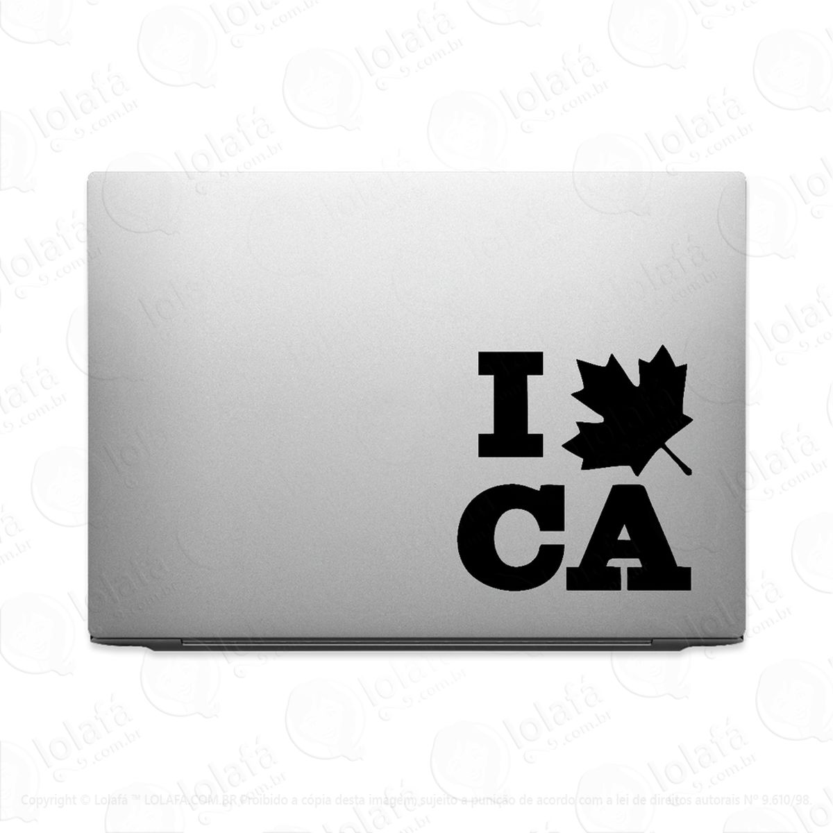 adesivo para notebook eu amo o canadá - i love canada mod:3710