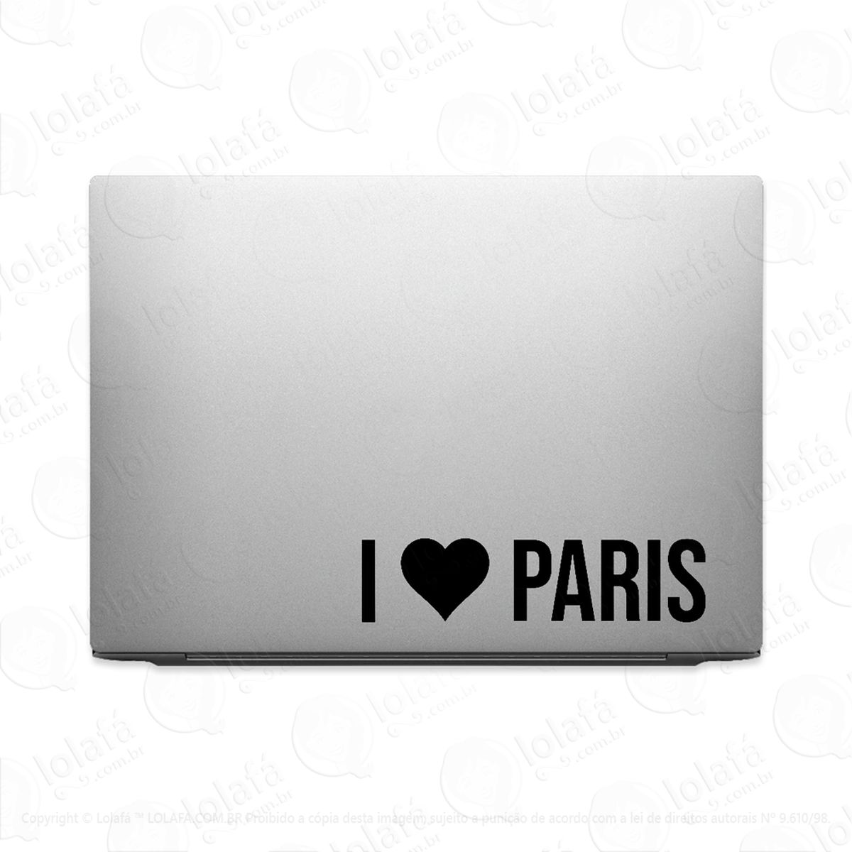 adesivo para notebook eu amo paris i love paris mod:3778