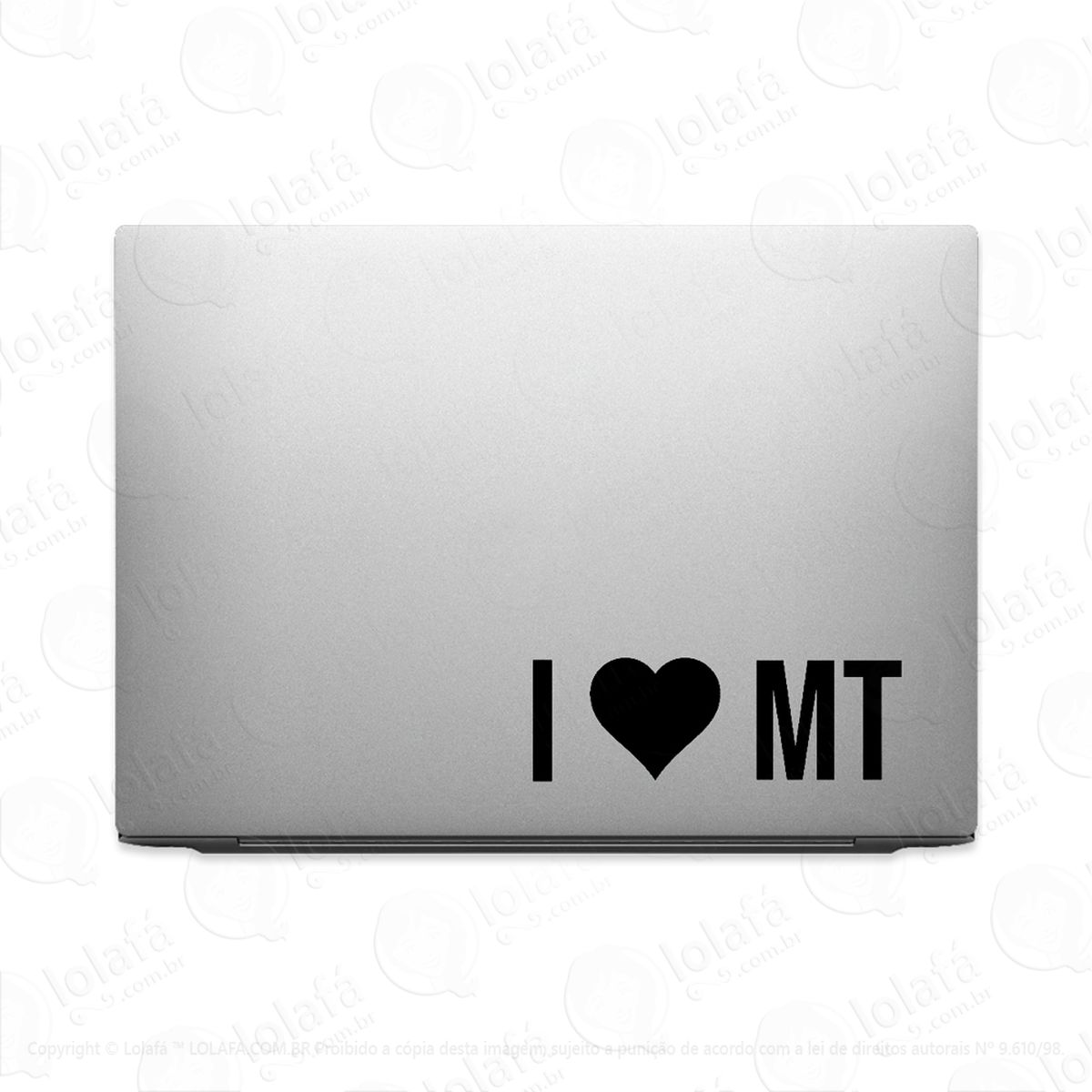 adesivo para notebook eu amo mato grosso - i love mt mod:3797