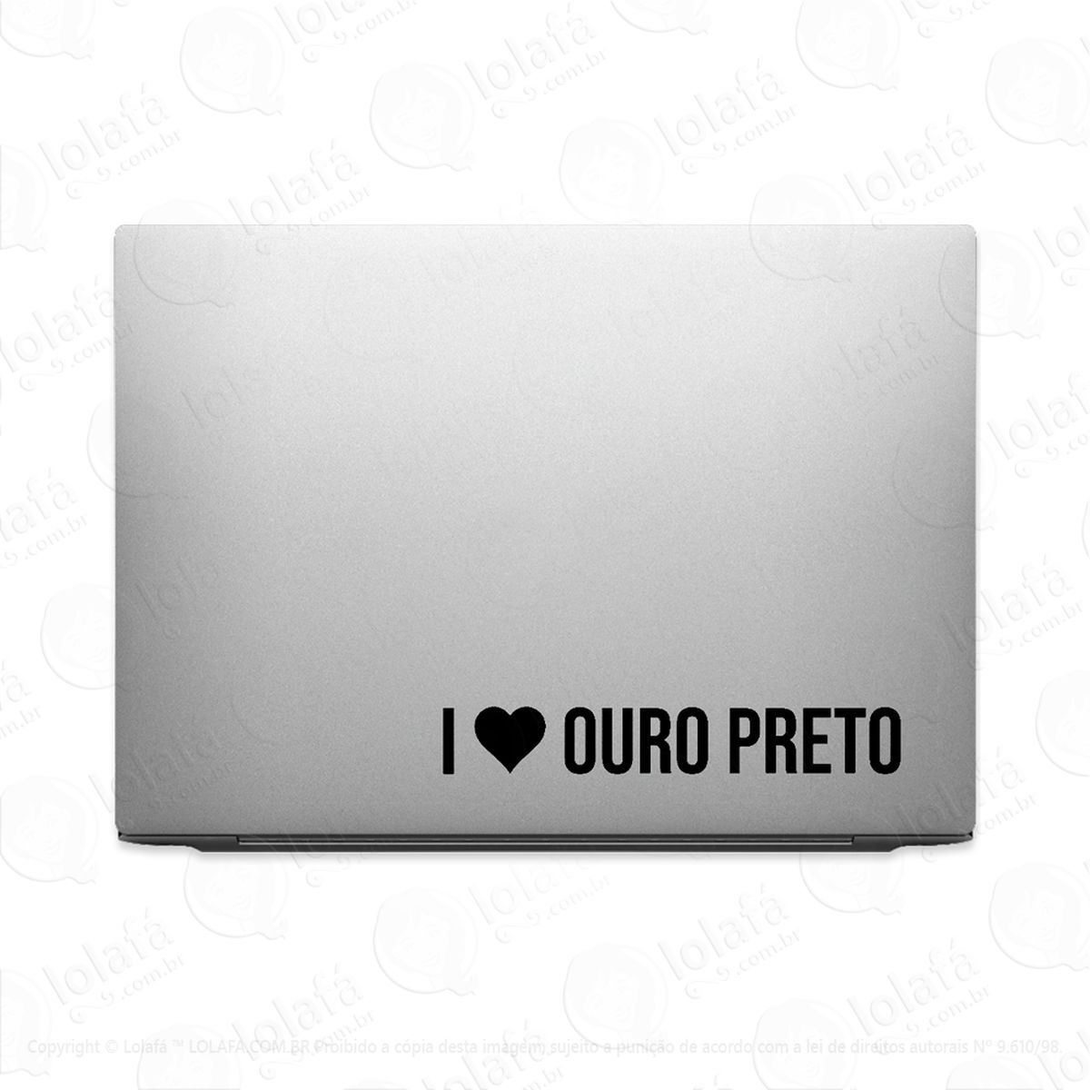 adesivo para notebook eu amo ouro preto - i love mod:3799