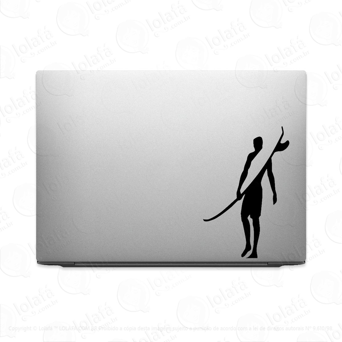 adesivo de notebook surf e praia surfista com prancha mod:3841