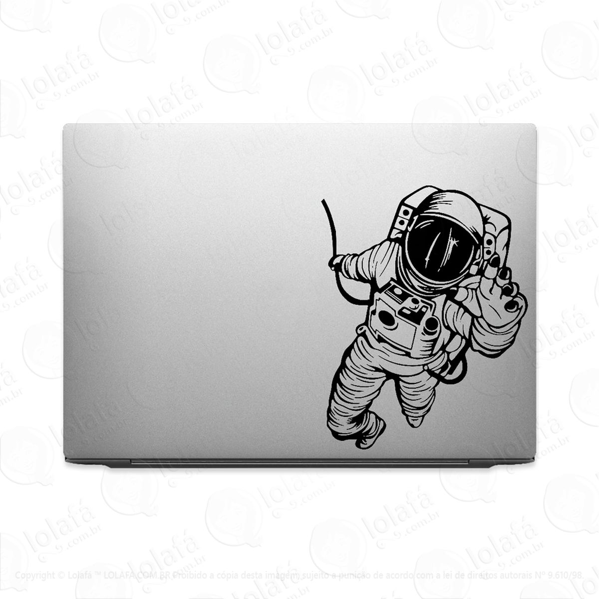 adesivo de notebook astronauta no espaço mod:3862