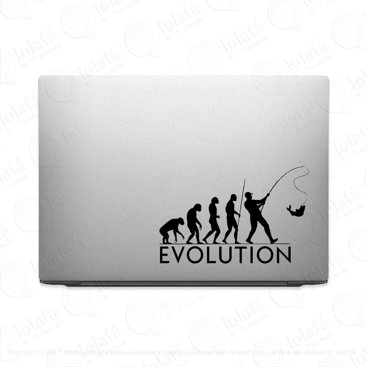 adesivo para notebook evolução do pescador mod:3872