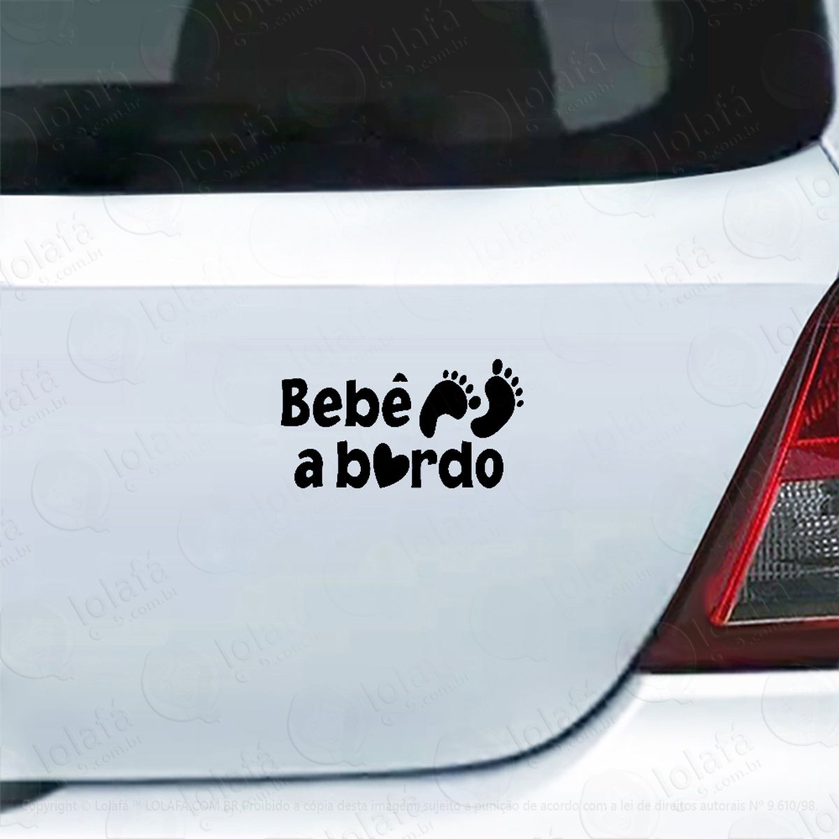 adesivo de carro bebê a bordo pezinho mod:3940