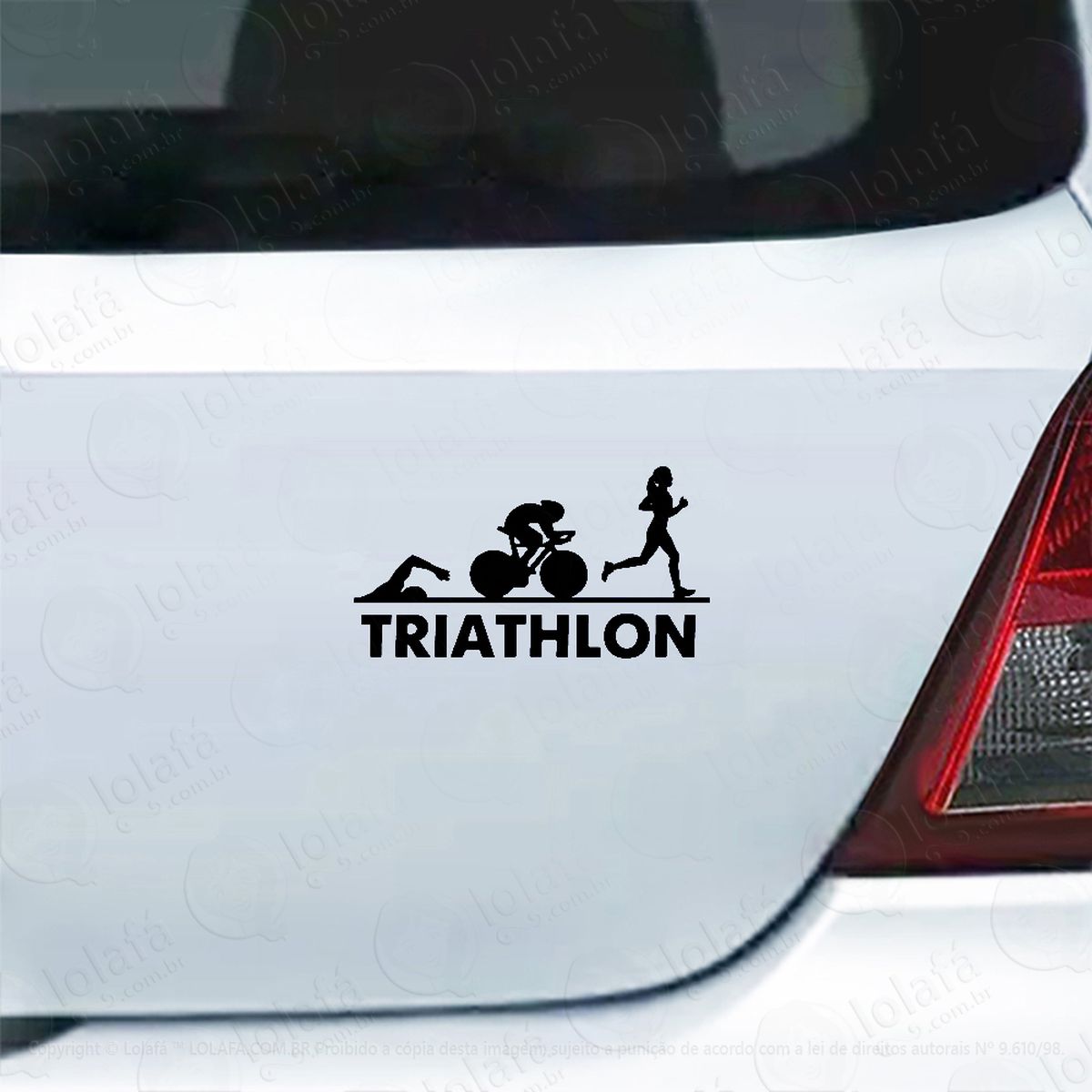 adesivo de carro triathlon esporte feminino mod:4047