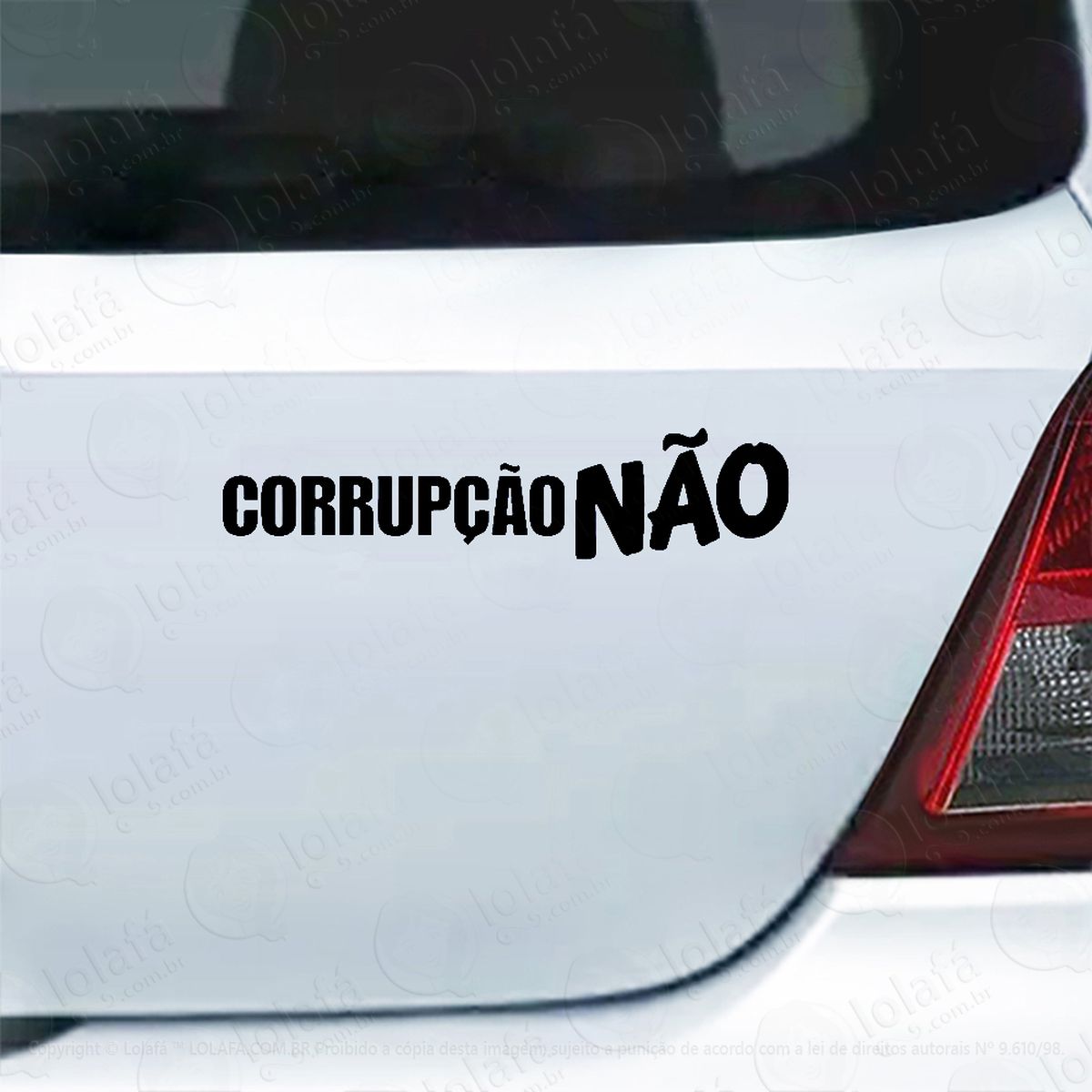 adesivo de carro corrupção não movimento político mod:4052