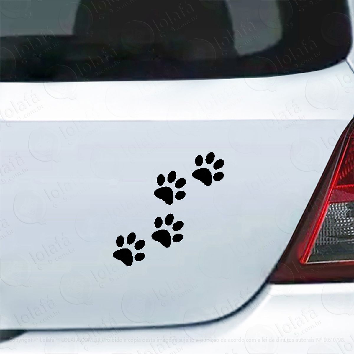 adesivo carro moto pegadas de patas de gato ou cachorro mod:4116