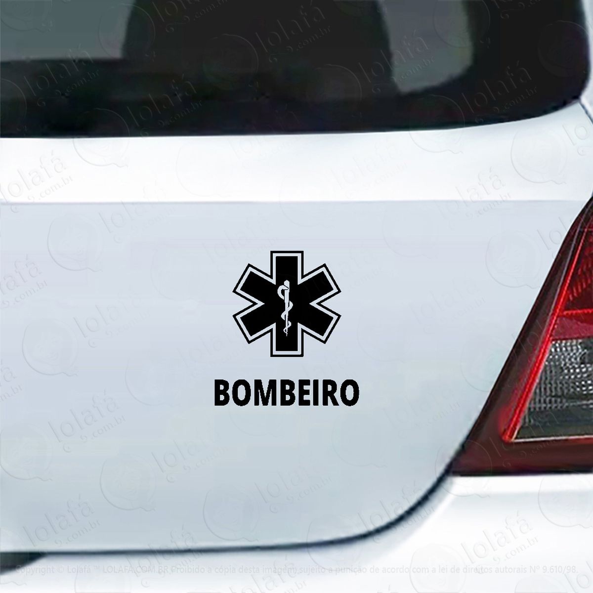 adesivo carro moto vidro símbolo bombeiro profissão mod:4138