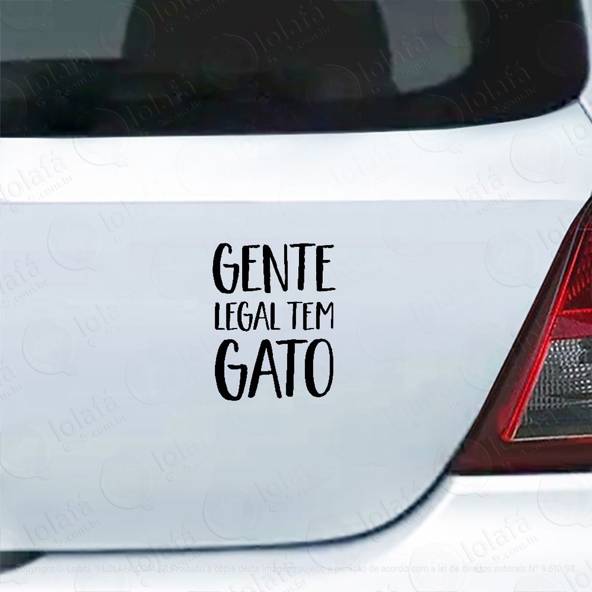 adesivo para carro frase gente legal tem gato mod:4148