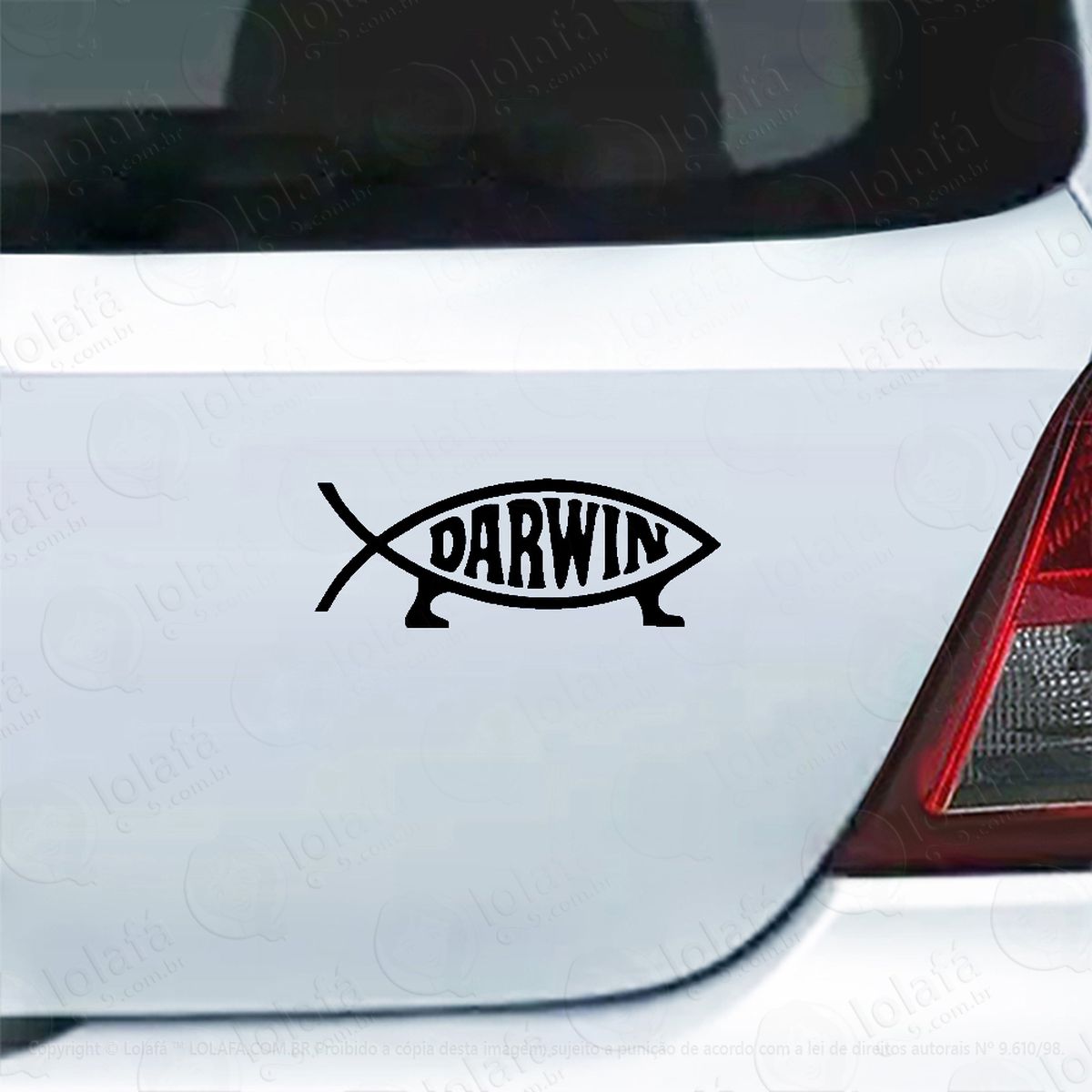 adesivo carro moto vidro evolução darwin peixe mod:4238