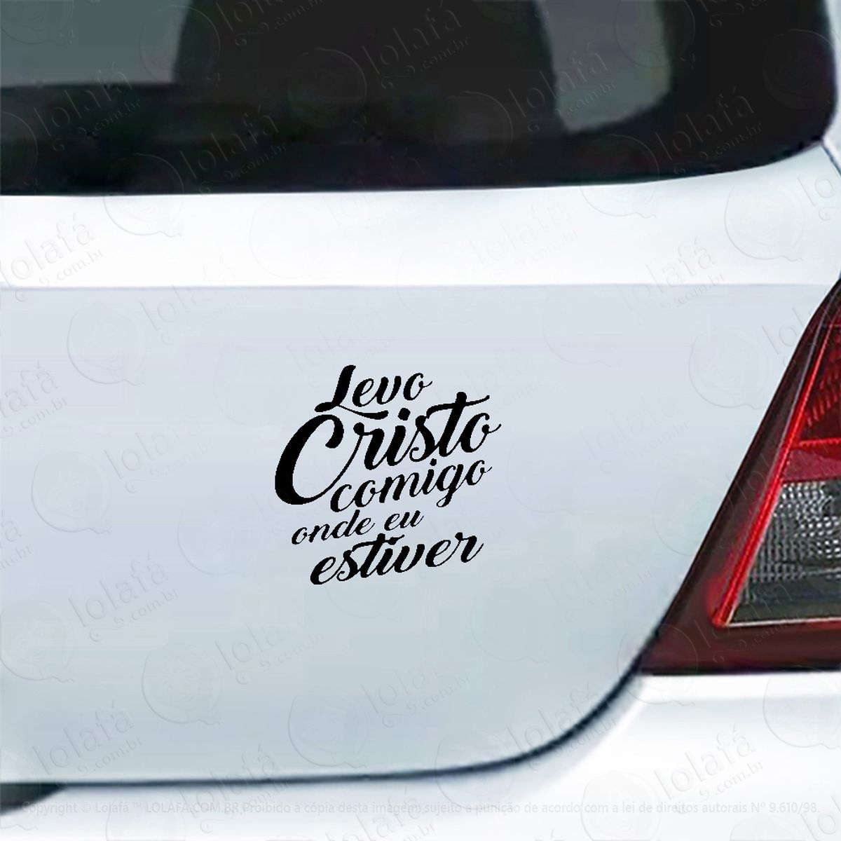 adesivo carro moto vidro levo cristo comigo onde eu estiver mod:4247