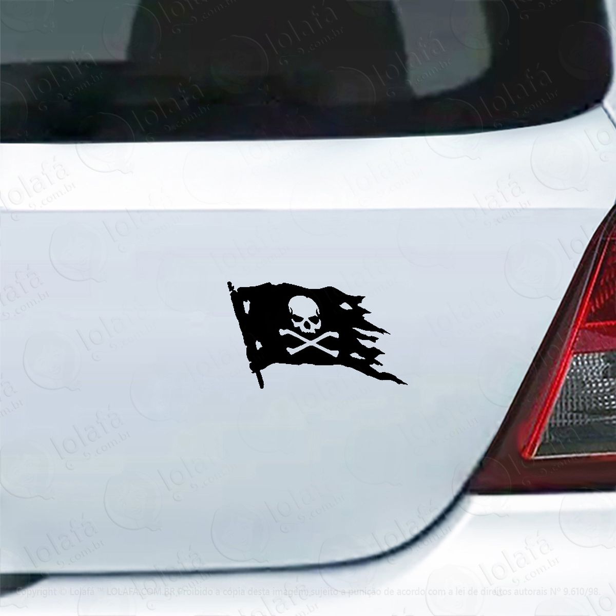 adesivo de carro bandeira pirata mod:4274