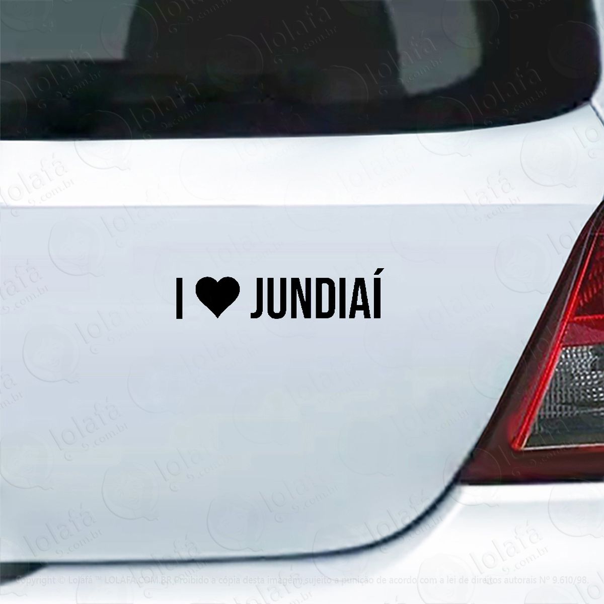 adesivo para carro eu amo jundiaí - i love jundiaí mod:4292