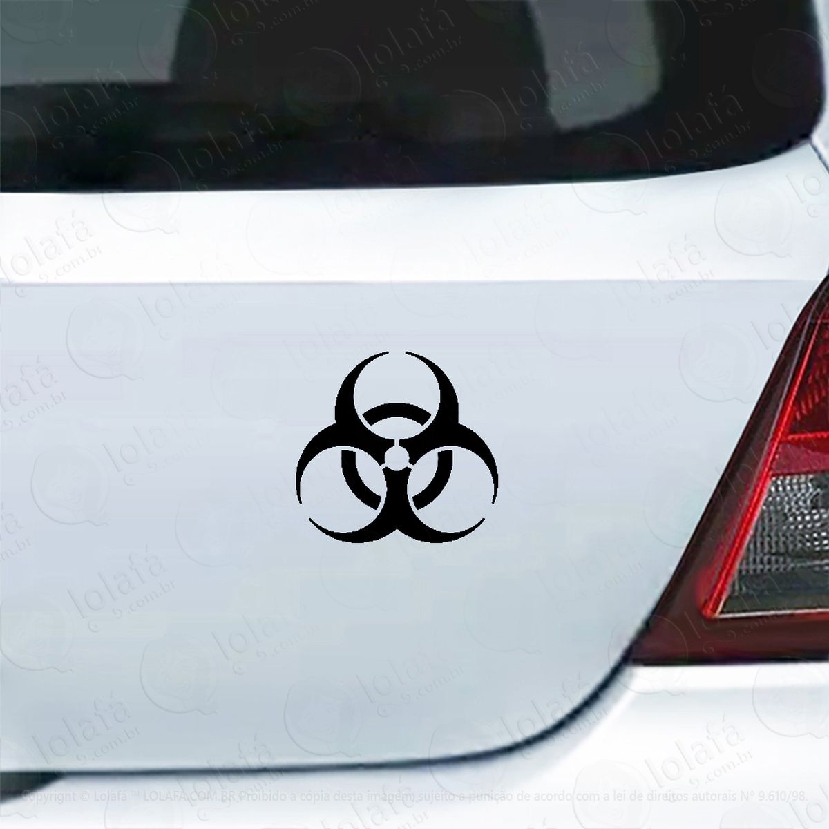 adesivo para carro risco biológico - biohazard mod:4424