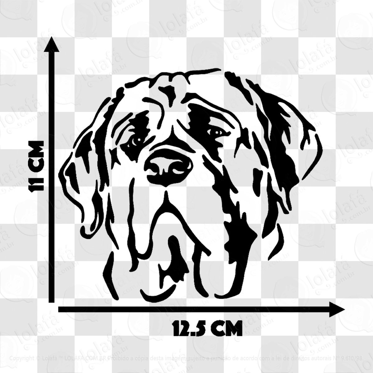 Adesivo de Carro Cachorro Raça Mastiff Fila - Cor Vermelho