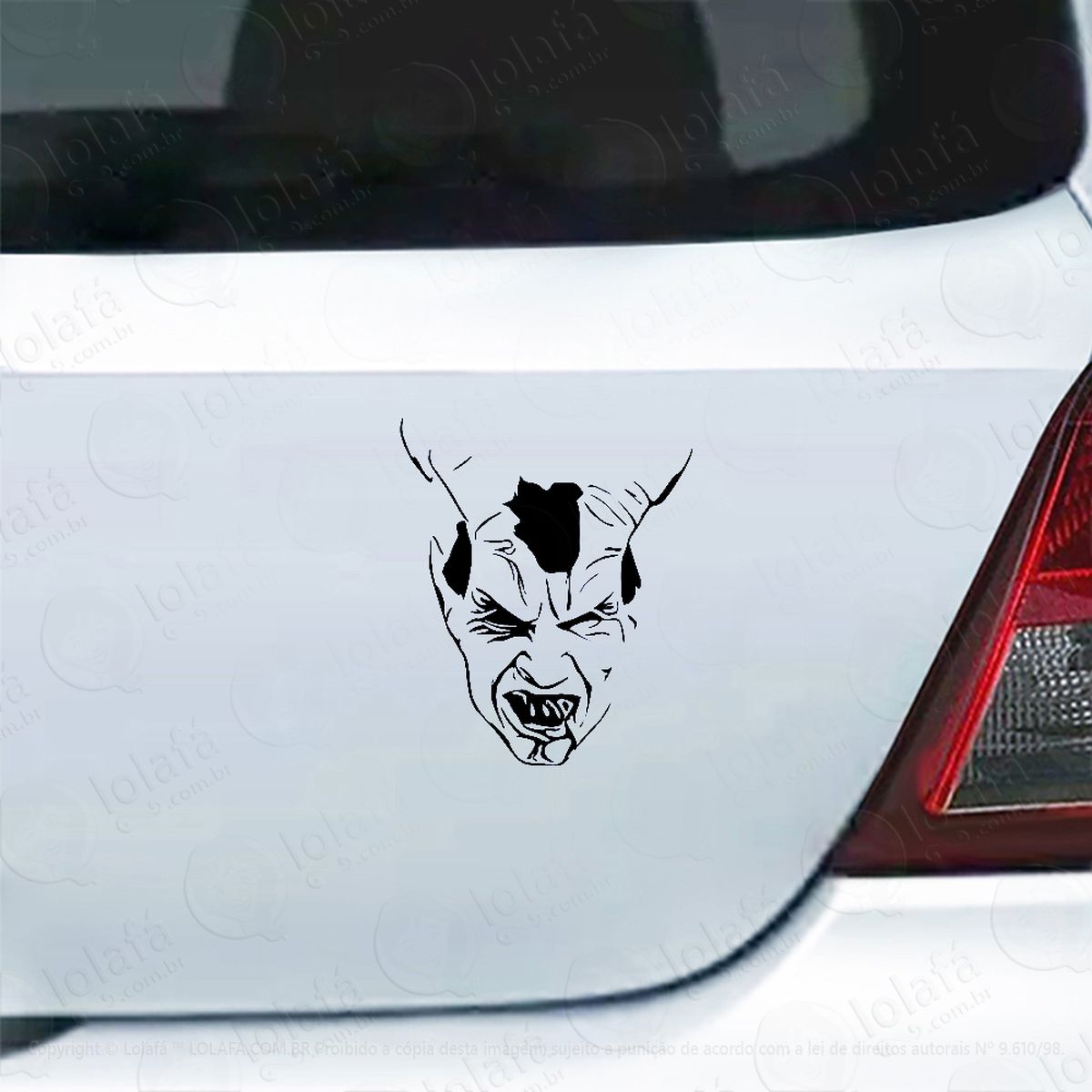 adesivo de carro diabo rosto demoníaco mod:4468