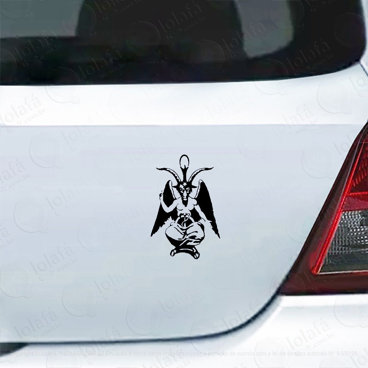 adesivo para carro demônio baphomet mod:4478