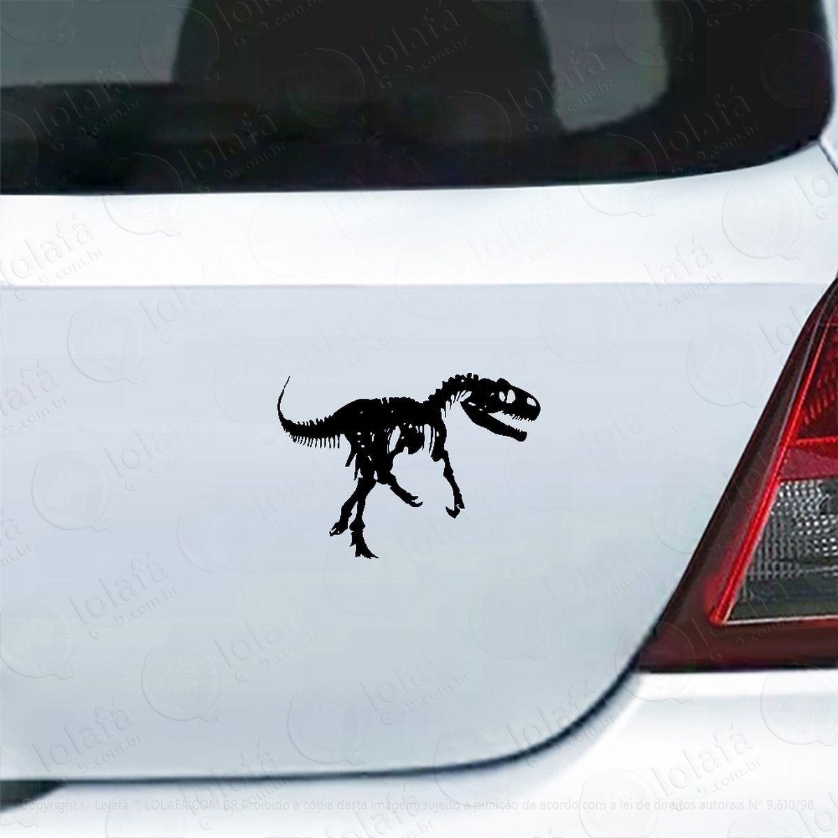 adesivo carro moto vidro dinossauro t-rex esqueleto mod:4622