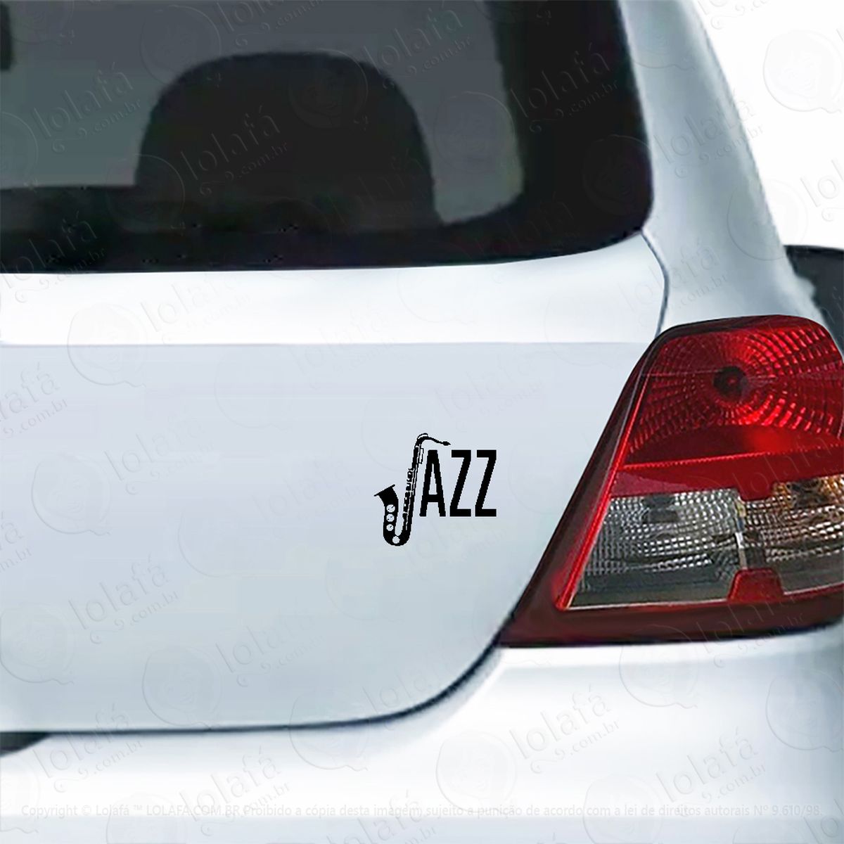 adesivo para carro jazz saxofone música sax mod:4627