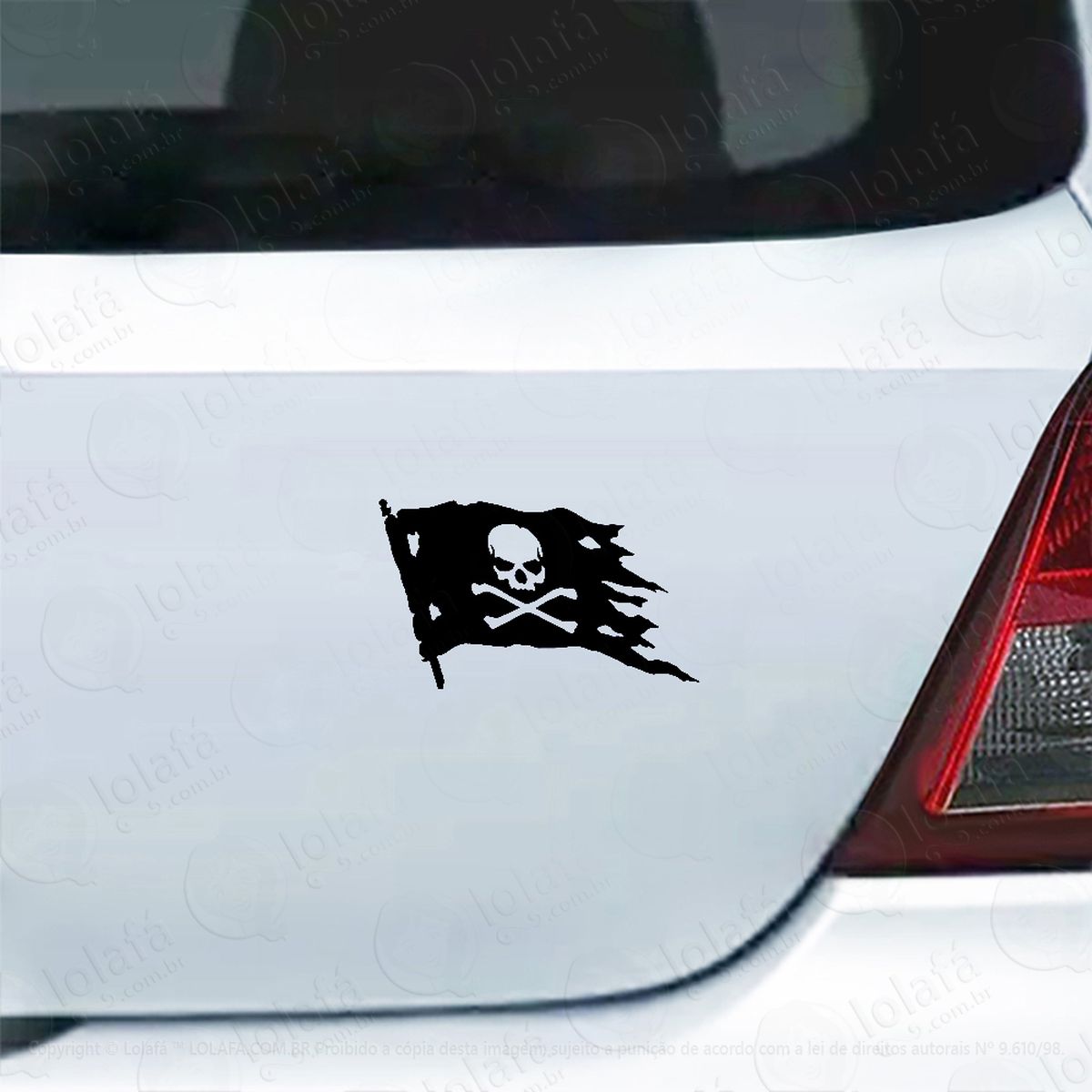 adesivo carro moto vidro bandeira pirata caveira mod:4652