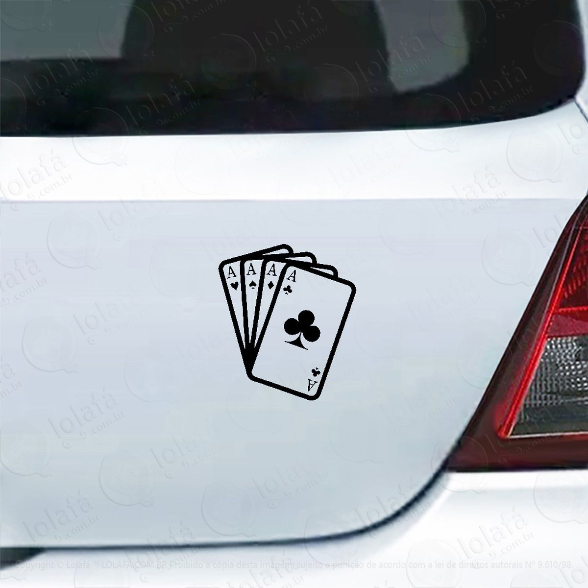 adesivo carro moto vidro poker cartas full aces mod:4656