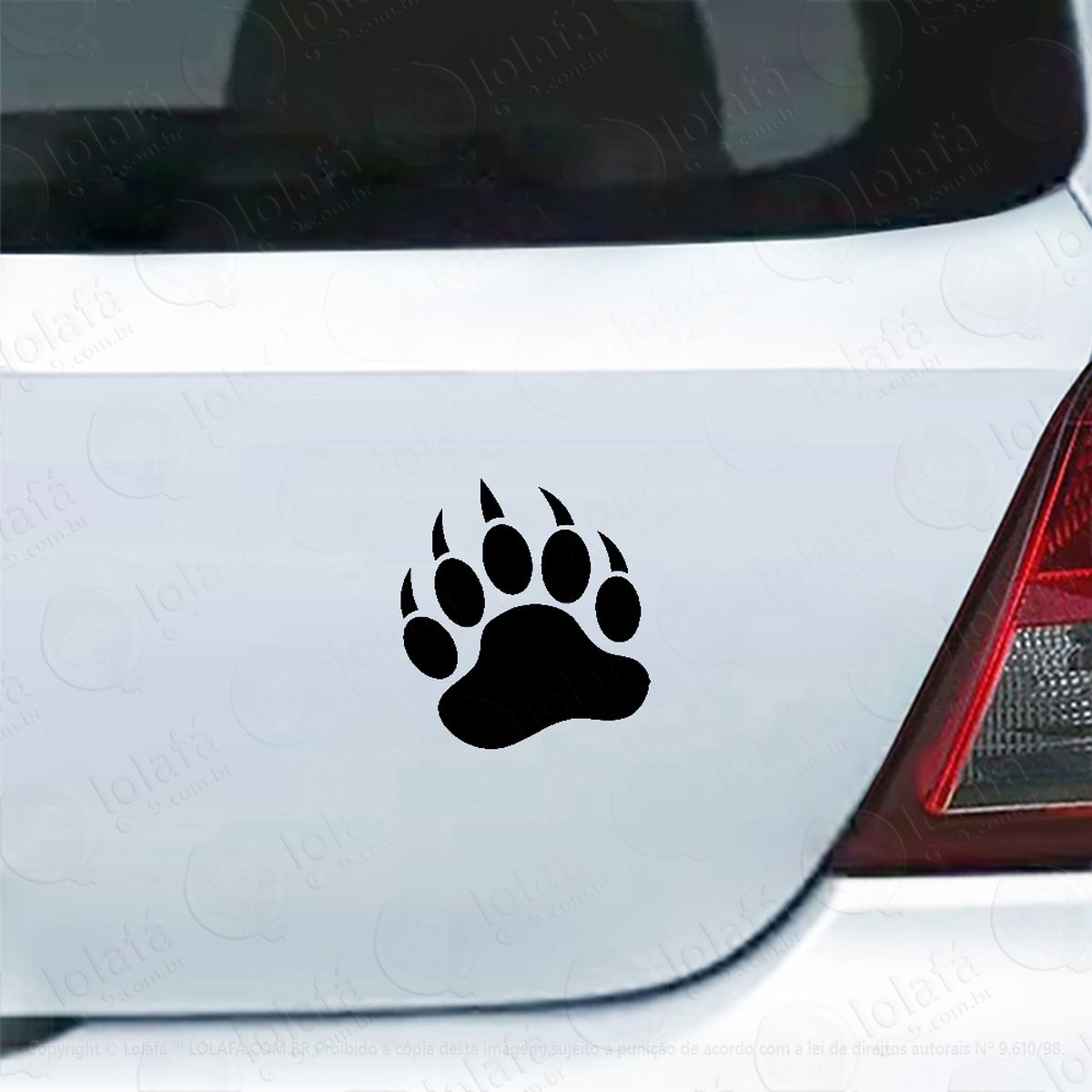 adesivo para carro pegada de pata de urso pardo mod:4660