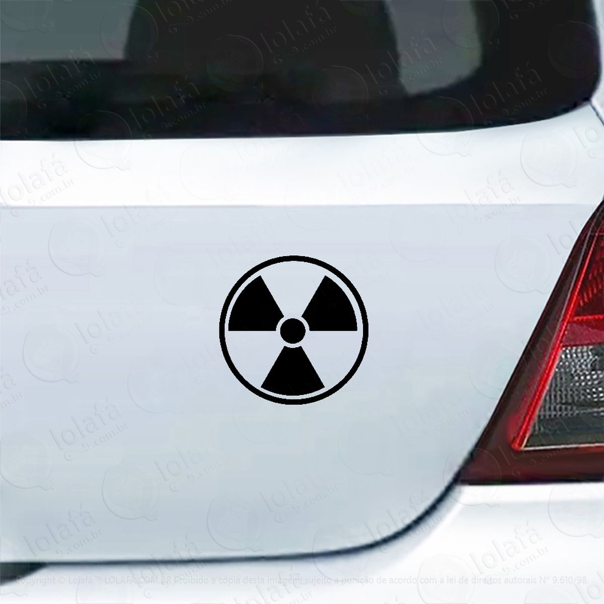 adesivo para carro símbolo nuclear de radiação mod:4760