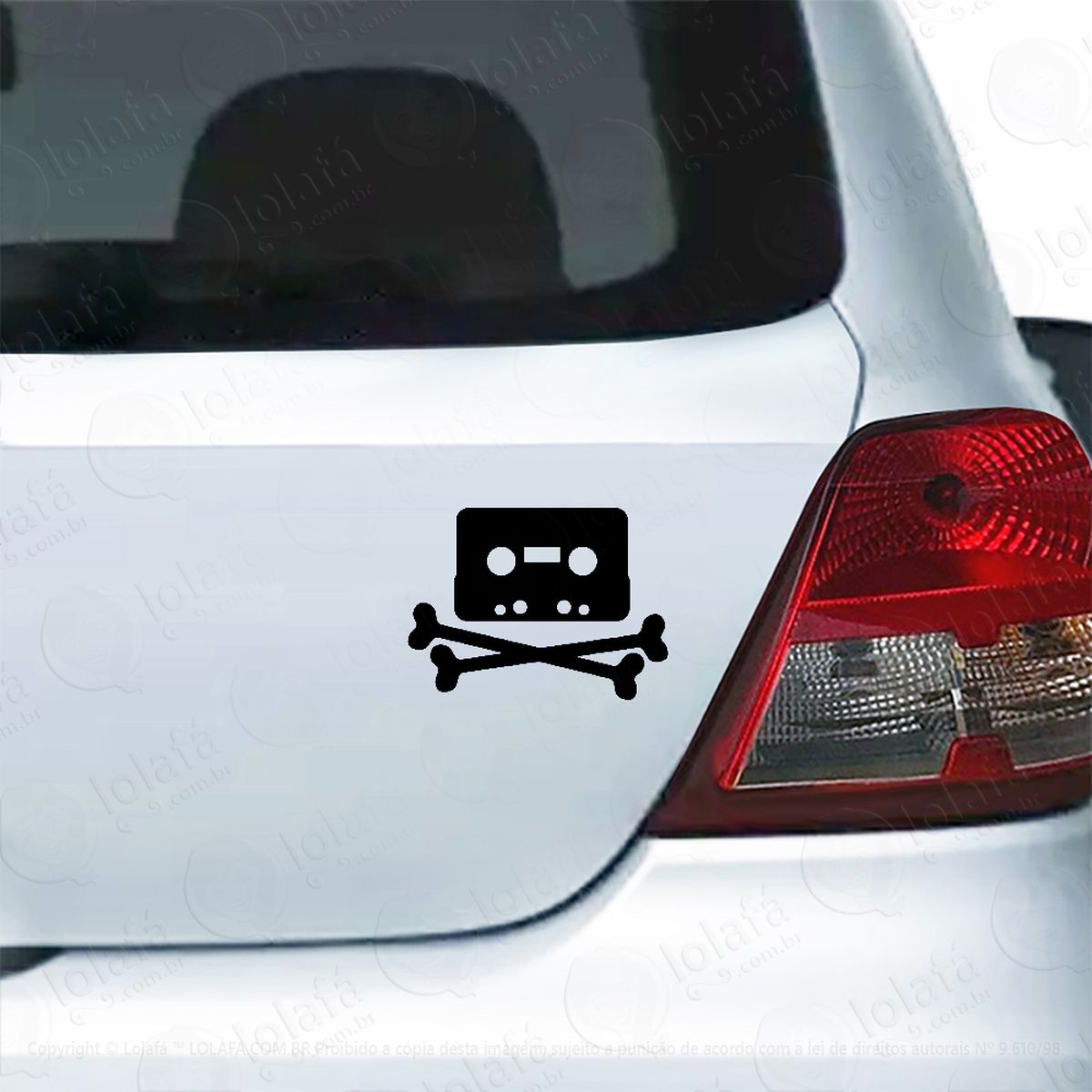 adesivo para carro the pirate bay fita k7 caveira mod:4781