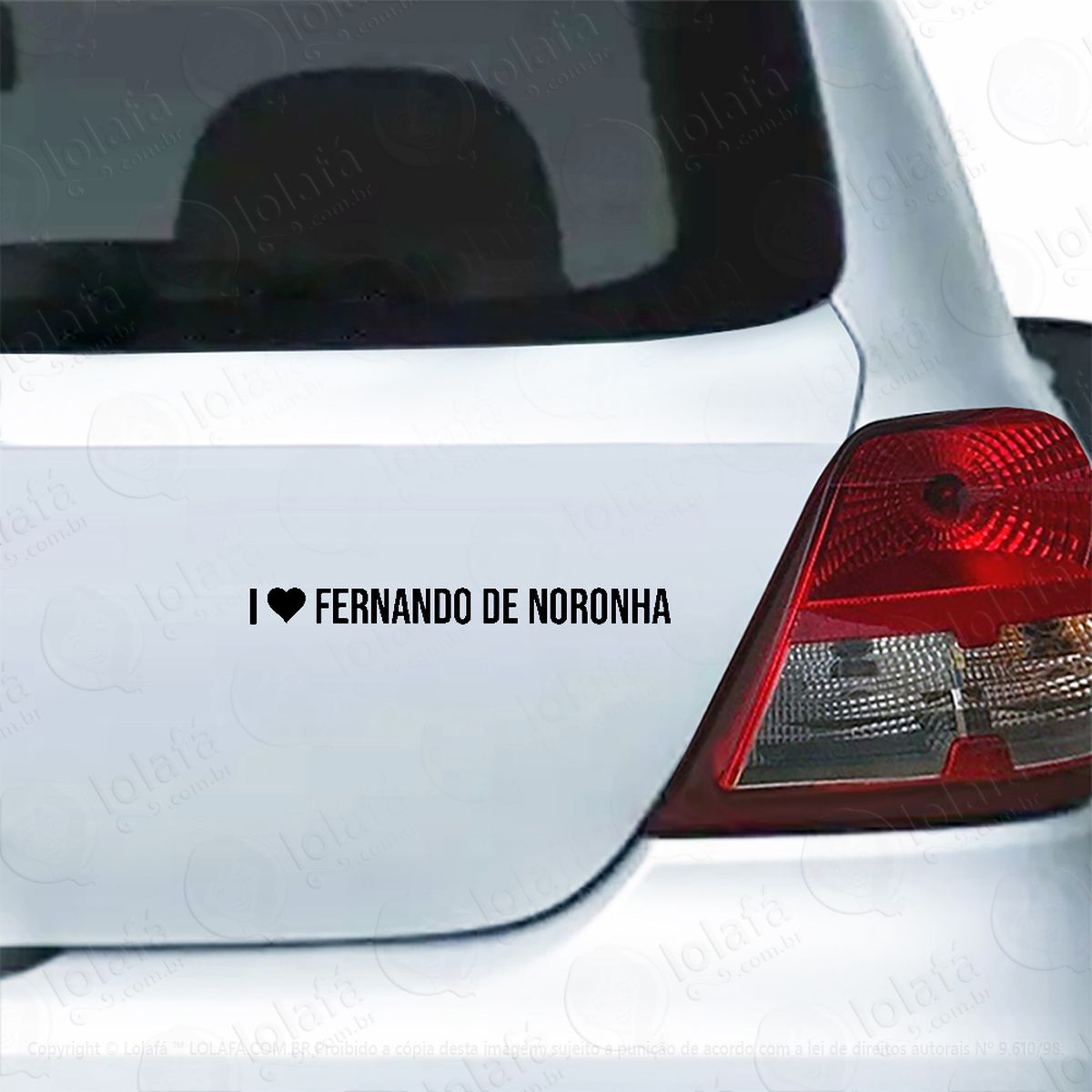 adesivo para carro eu amo fernando de noronha - i love mod:4909