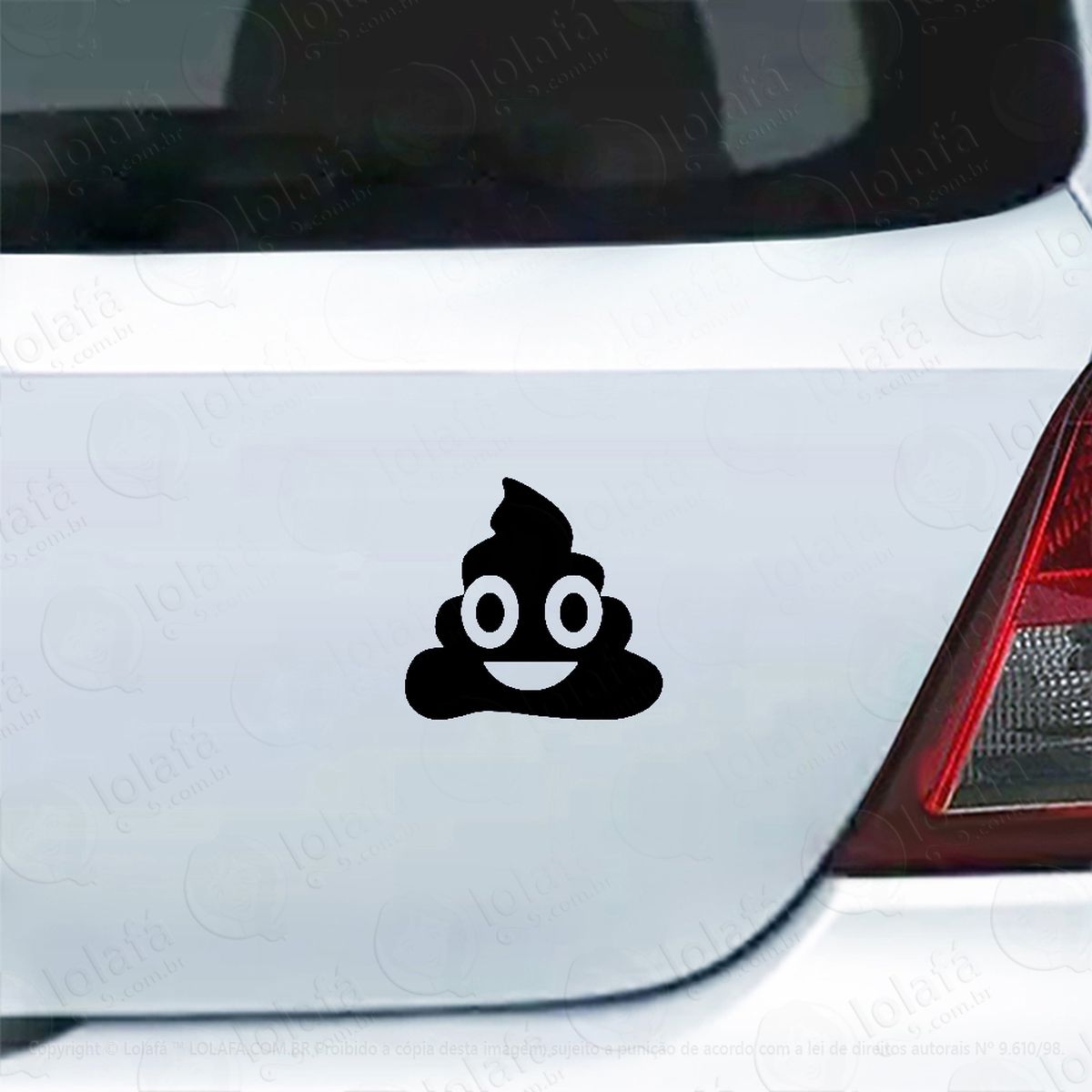 adesivo para carro emoji cocô mod:4923