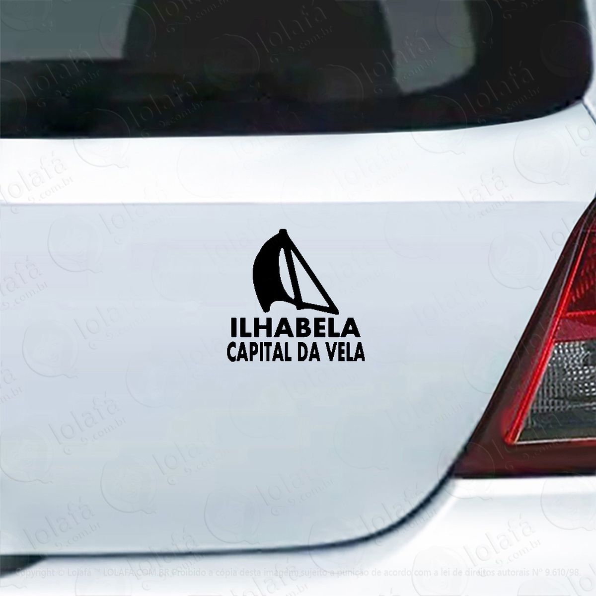 adesivo de carro ilhabela capital da vela mod:5042