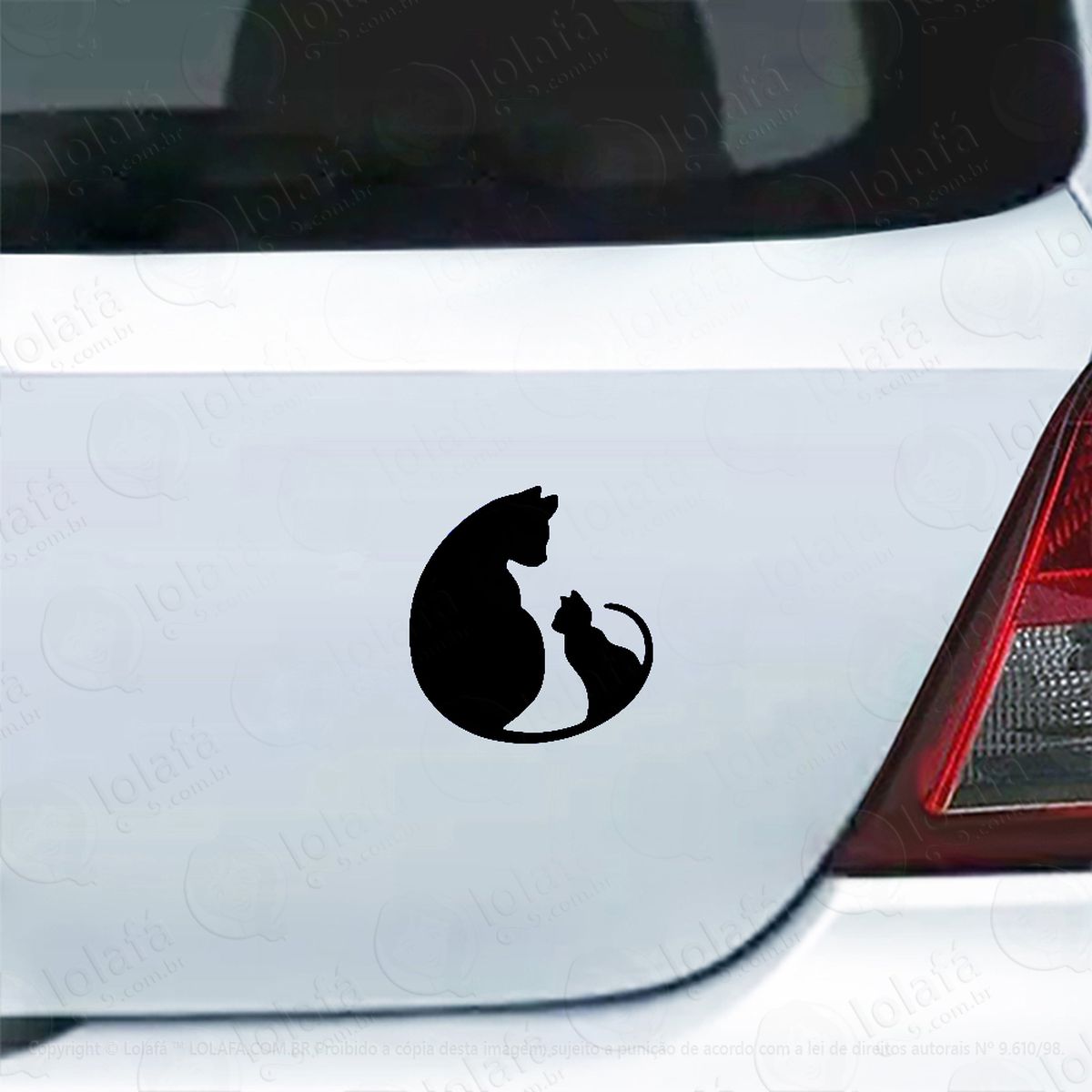 adesivo para carro gato e gatinho mod:5073