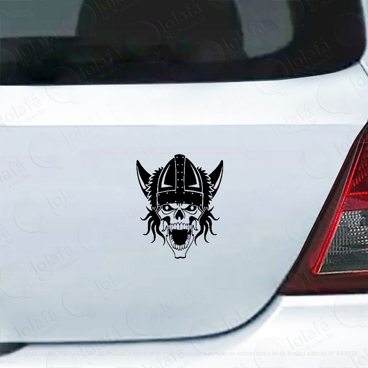 adesivo para carro caveira viking mod:5088