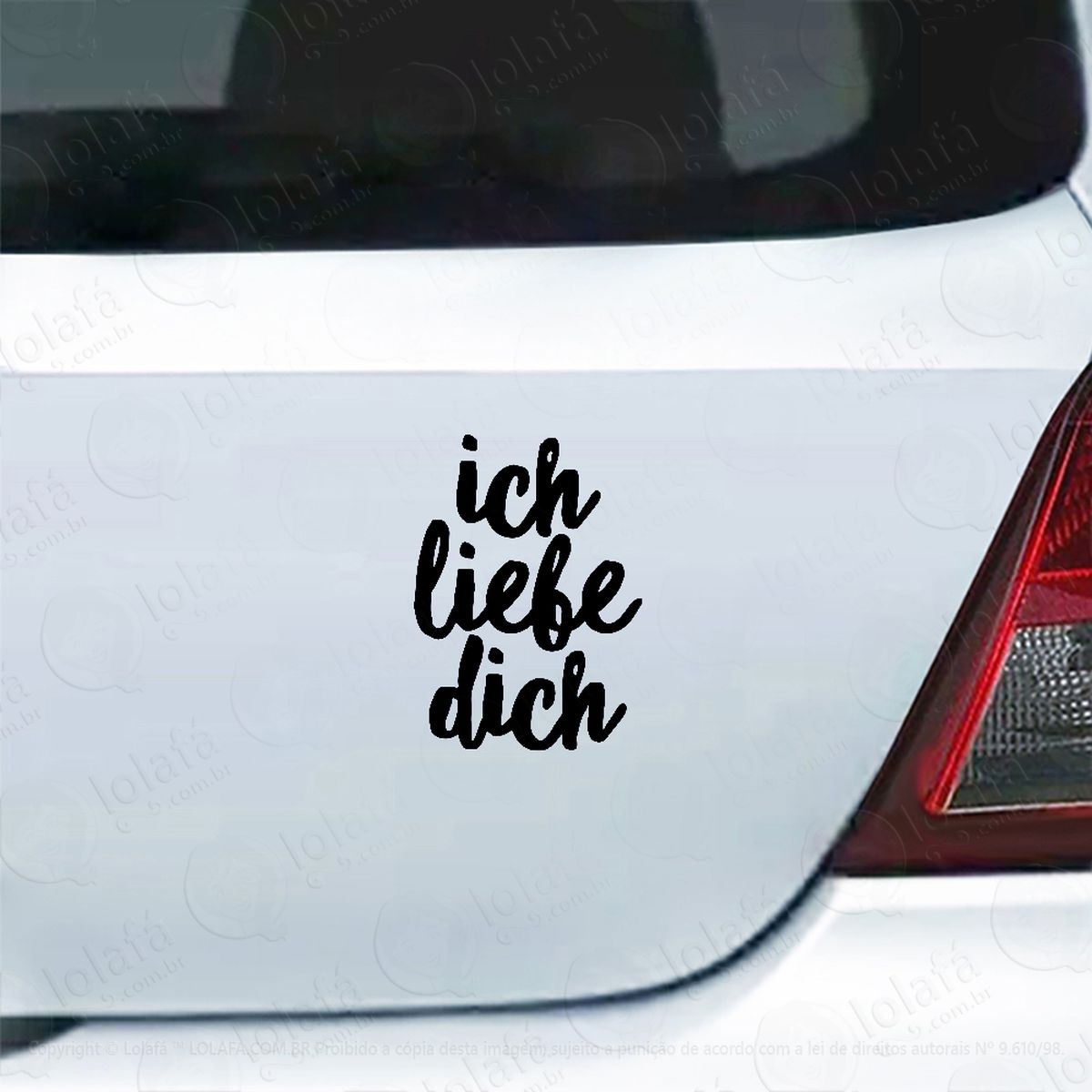 adesivo de carro ich liebe dich - eu te amo em alemão mod:5104