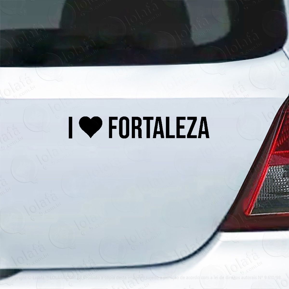 adesivo de carro eu amo fortaleza - i love fortaleza mod:5251