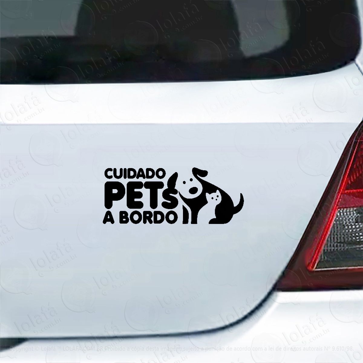 adesivo de carro cuidado pets a bordo mod:5256