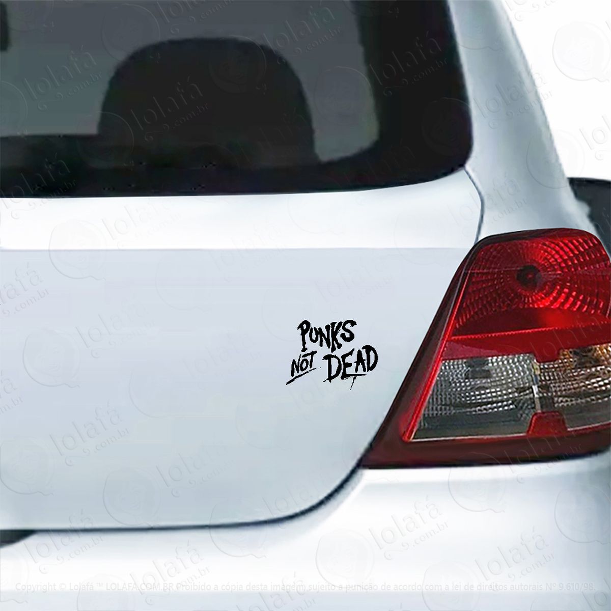 adesivo para carro punks not dead mod:5326