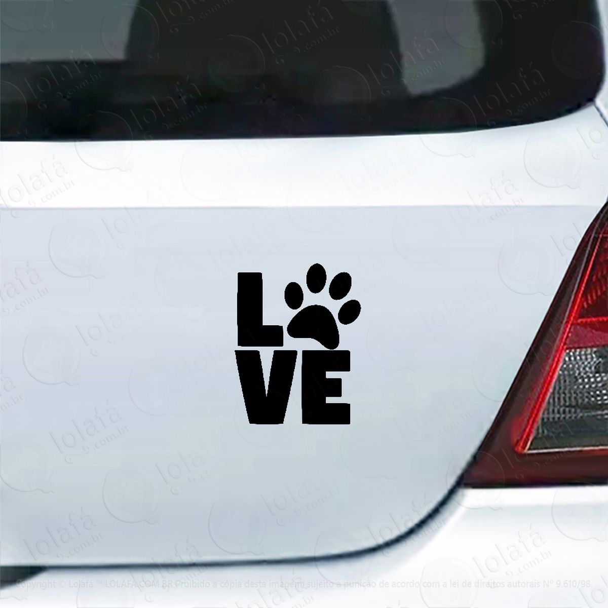 adesivo para carro amor pelos animais love mod:5492